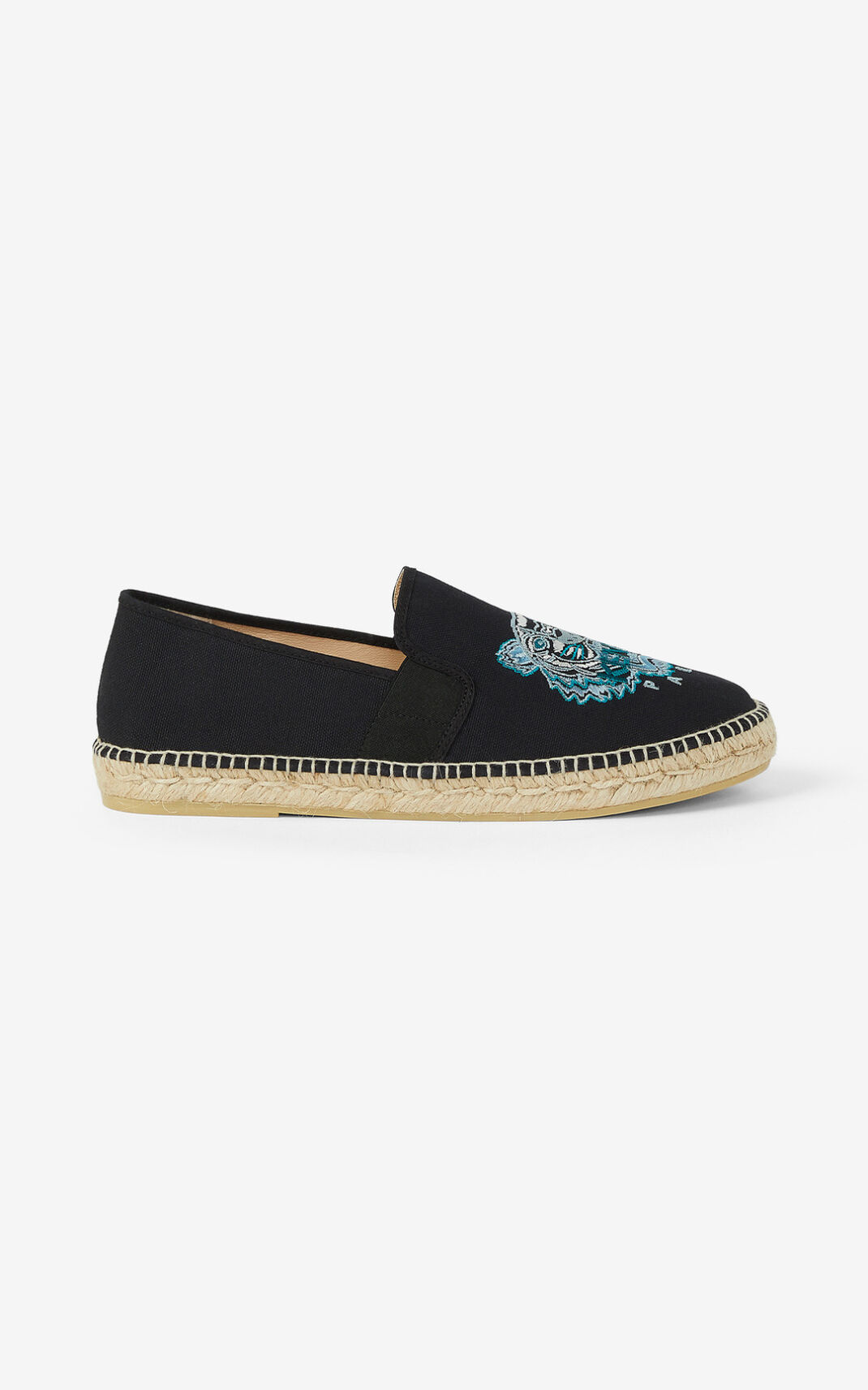 Kenzo Tiger stretch Lærred Espadrilles Herre - Sort DK-596057